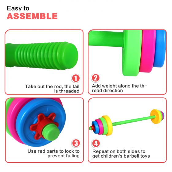 Children's barbells, adjustable barbell toys filled with sand or water