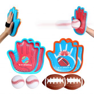 Sticky ball toss and catch game with 4 ball toss and catch sports game.