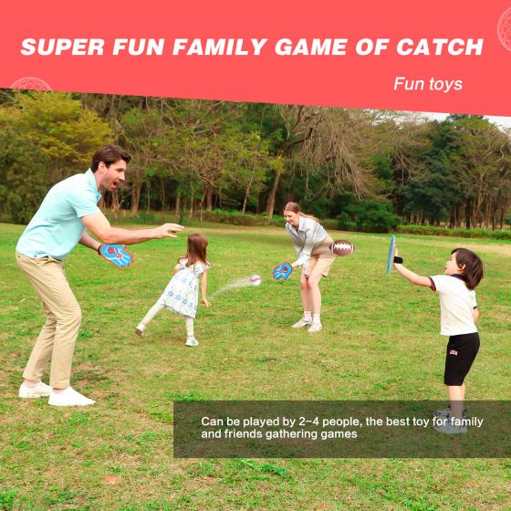 Sticky ball toss and catch game with 4 ball toss and catch sports game.