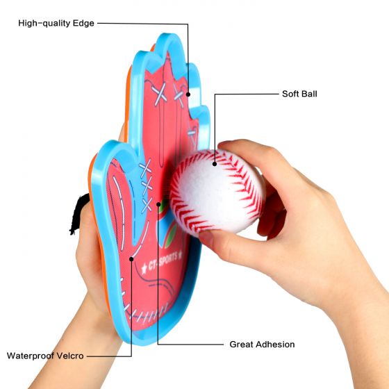 Sticky ball toss and catch game with 4 ball toss and catch sports game.