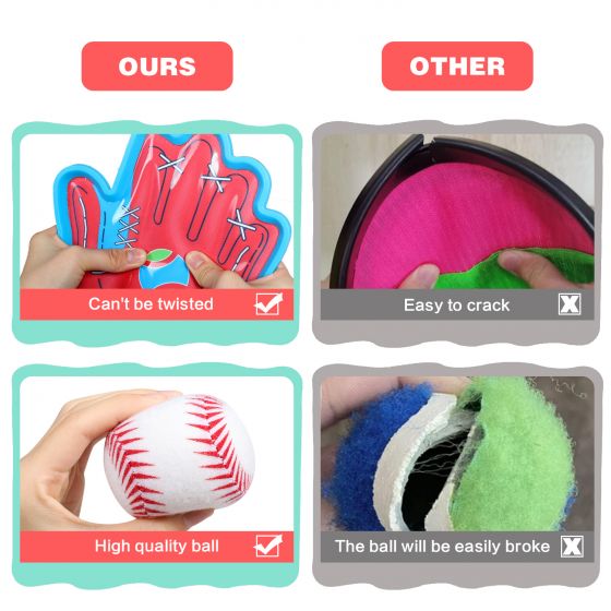 Sticky ball toss and catch game with 4 ball toss and catch sports game.