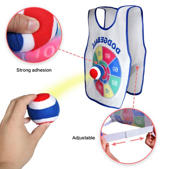 Dodgeball Vest Sticky Jersey Throwing Soft Ball Outdoor Indoor Children's Toy