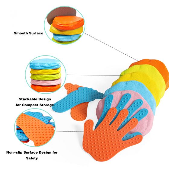 Kids Outdoor Indoor Activities 2 Counter Foot Mats and 5 Balance Step Stones