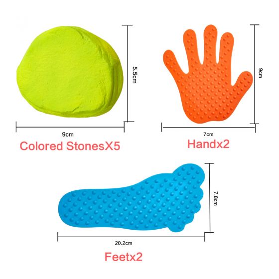 Kids Outdoor Indoor Activities 2 Counter Foot Mats and 5 Balance Step Stones