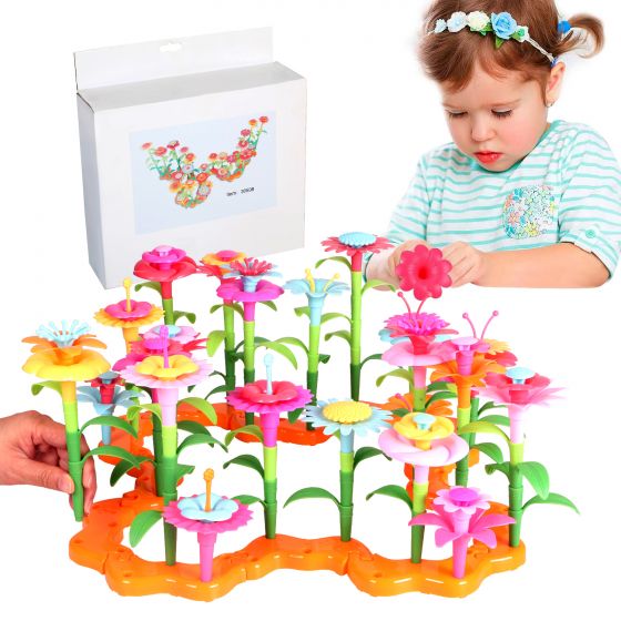 Toddler Toys DIY Flower Stacking Toys, Garden Building Toys