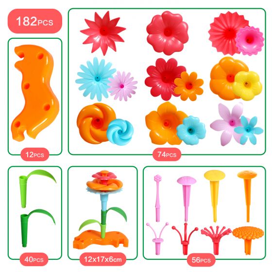 Toddler Toys DIY Flower Stacking Toys, Garden Building Toys