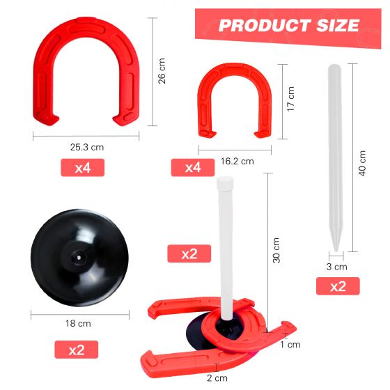 Outdoor and indoor plastic giant horseshoe set toys, fun for adults and children