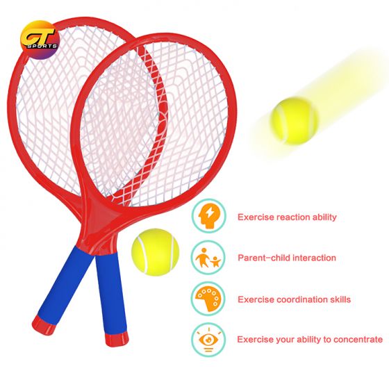 Children's tennis rackets, outdoor sports, 3 tennis balls and a pair of rackets