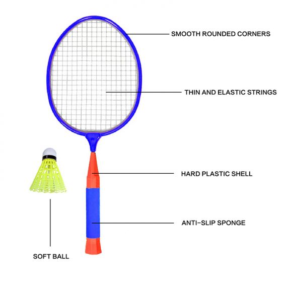 Children's badminton rackets, outdoor sports, 3 balls and a pair of rackets