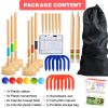 Six-Player Deluxe Croquet and Horseshoes Set, Colorful, Two Games, Indoor and Outdoor for Kids