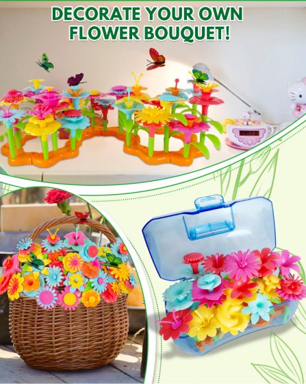 Creative Garden Building Blocks Toys - Flower design and assembly toys for children aged 3+, enhance fine moto