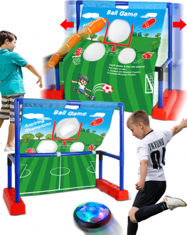 2 in 1 mobile goal, football, baseball, basketball, cultivate interest, youth training sports, indoor, air powered ball,