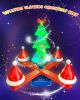 Christmas Tree Ring Toss Game for Kids – Holiday Music, Colored Lights and Jumping Pole – Family Party