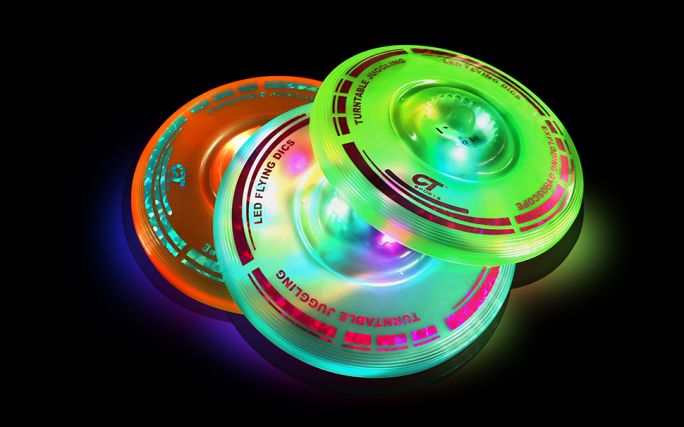 C.T.sports 3 in 1 LED Flying Disc+Spinning Tops+Fingertip Juggling-Multifunctional Flying disc for Kids & Adults All Ages-for Outdoors & Families Party Camping(Orange)