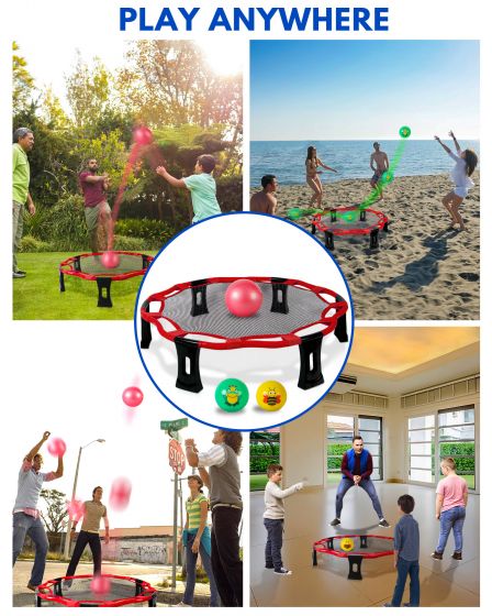 Spikeball Sports and Outdoor Family Games - Includes 3 Balls for Lawn Games